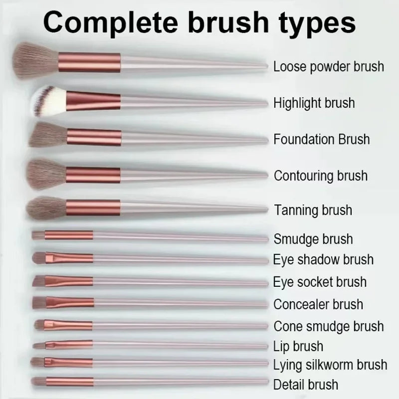13Pcs Professional Makeup Brushes Set Soft Fluffy for Foundation Blush Powder Eyeshadow Kabuki Blending Makeup Brush Beauty Tool