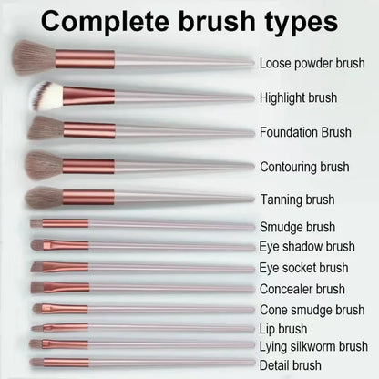 13Pcs Professional Makeup Brushes Set Soft Fluffy for Foundation Blush Powder Eyeshadow Kabuki Blending Makeup Brush Beauty Tool