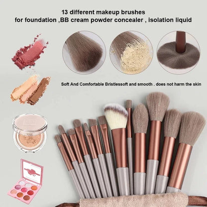 13Pcs Professional Makeup Brushes Set Soft Fluffy for Foundation Blush Powder Eyeshadow Kabuki Blending Makeup Brush Beauty Tool